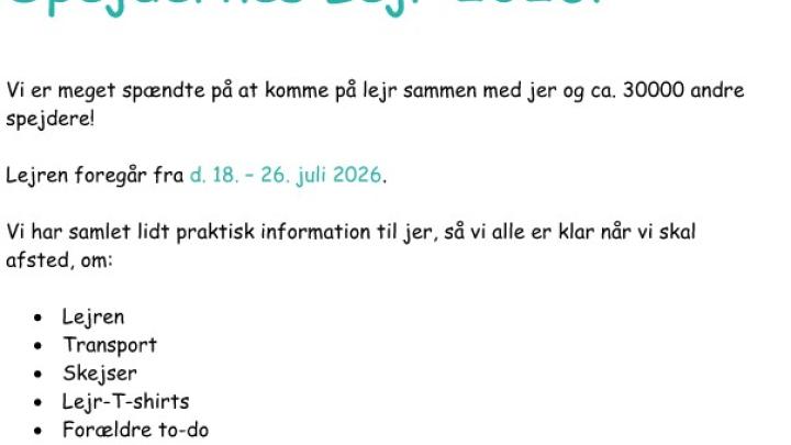 SL2026 info + pakkeliste